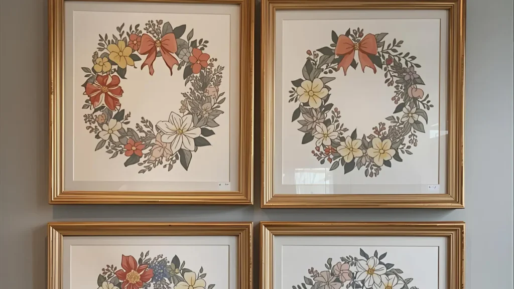 Preppy Flower Wreath Coloring Pages