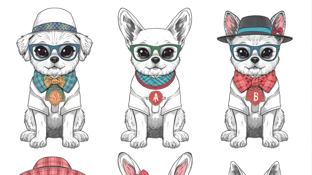 Preppy Animal Coloring Pages