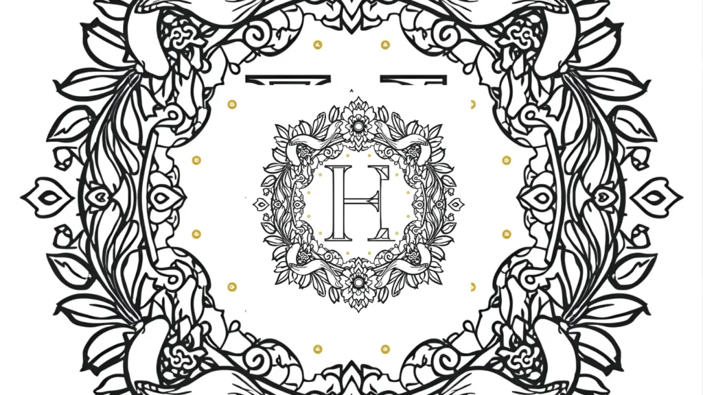 Preppy Monogram Coloring Pages