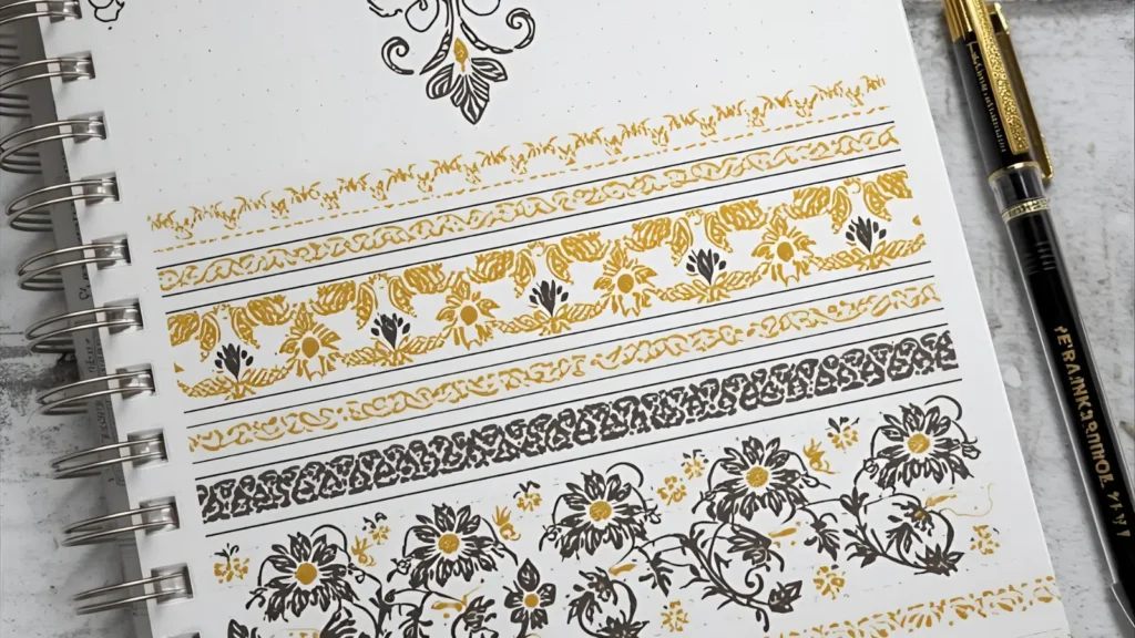 Preppy Patterns & Borders Coloring Pages