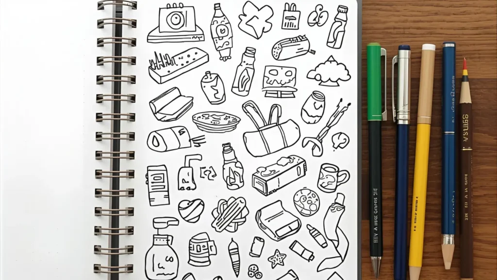 Preppy Stationery Coloring Pages