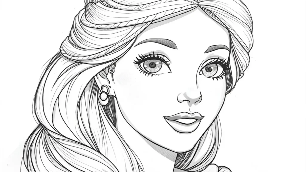 Princess Portrait Coloring Page