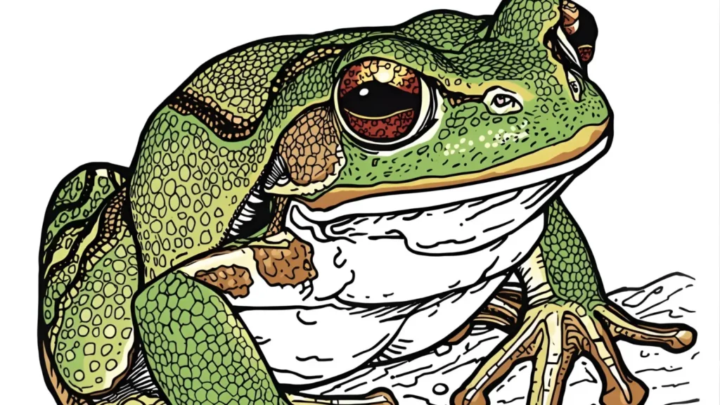 Realistic Frog Coloring Sheets
