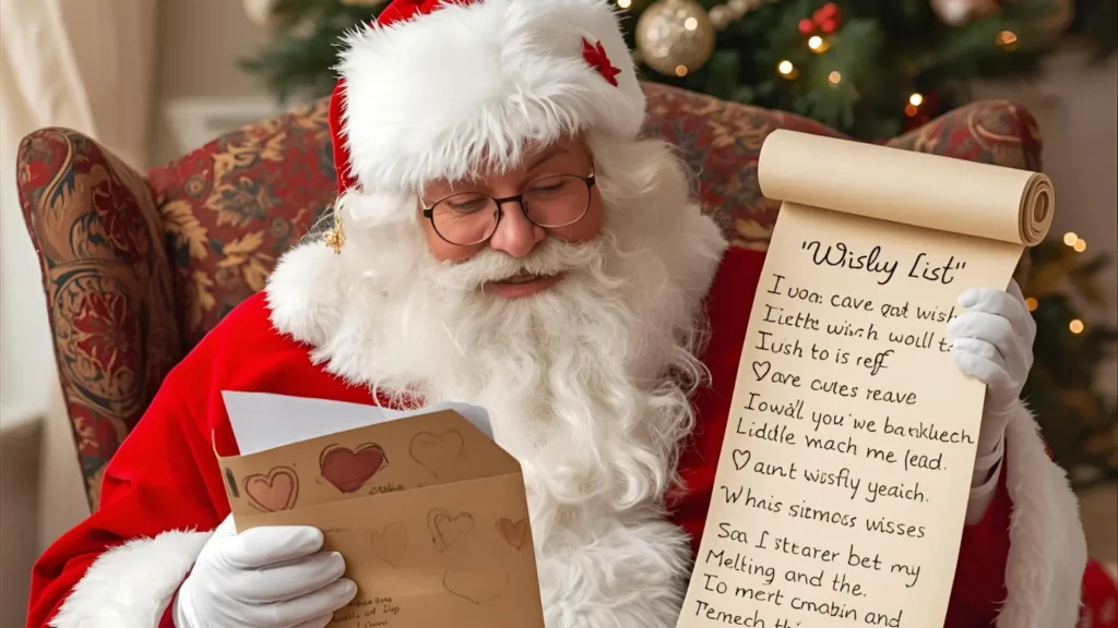 Santa Delivering Letters Coloring Page