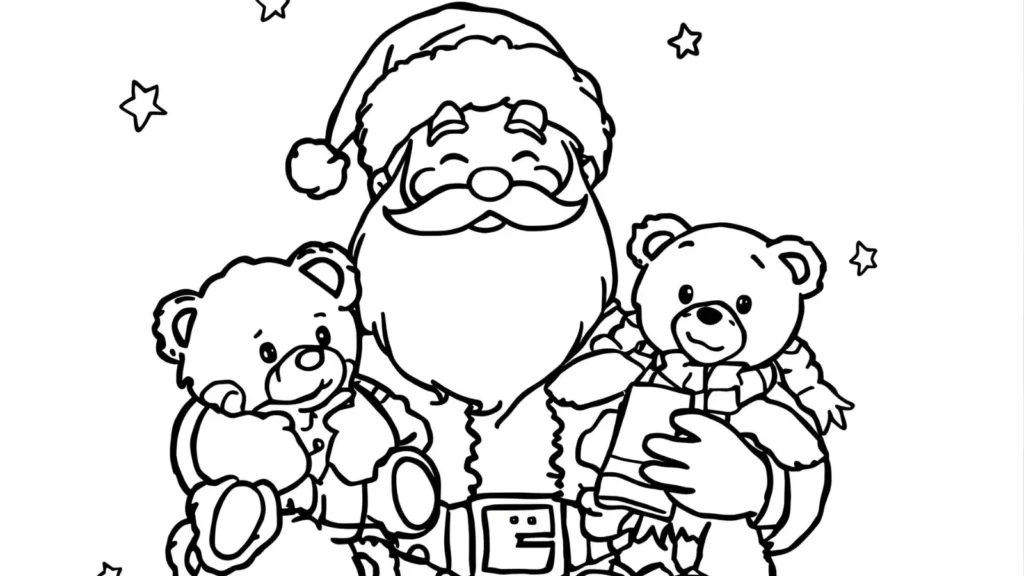 Santa Giving Toys Coloring Page