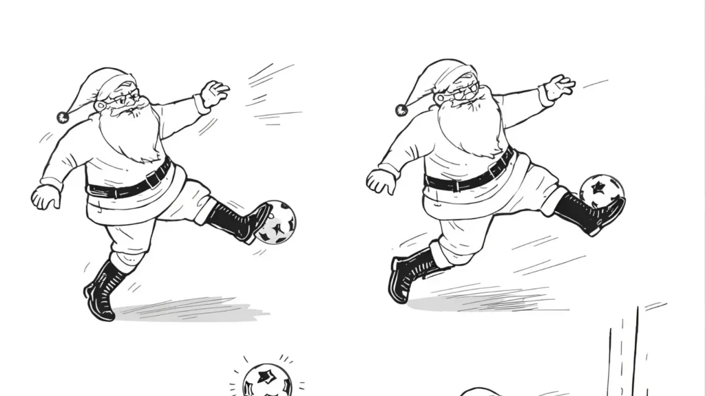 Santa Playing Sports Coloring Pages