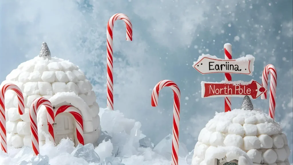 Santa in the North Pole Coloring Page