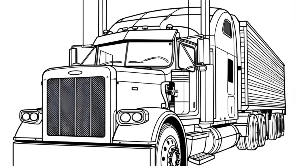 Semi-Truck Coloring Pages