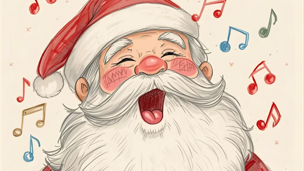 Singing Santa Claus Coloring Page