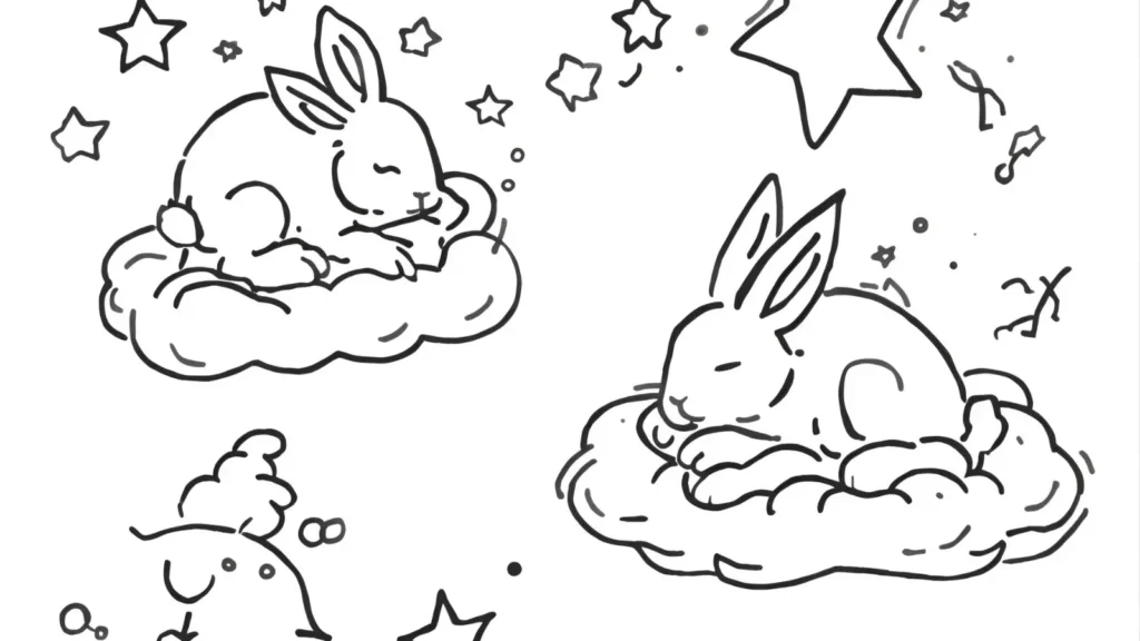 Sleeping Bunny Coloring Pages