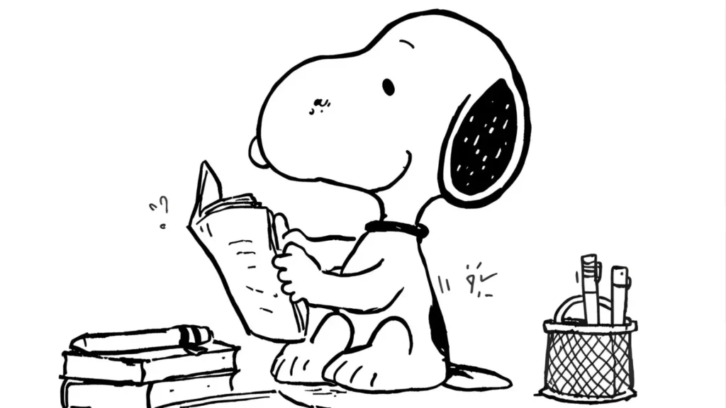 Snoopy at School Coloring Pages