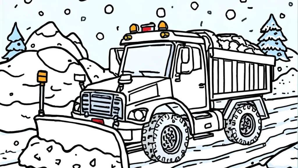 Snow Plow Truck Coloring Pages