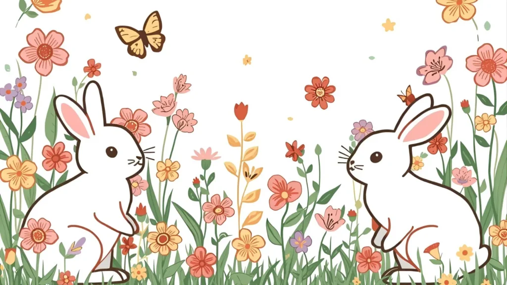 Spring Bunny Coloring Pages