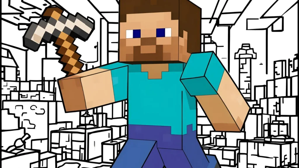 Steve Minecraft Coloring Pages