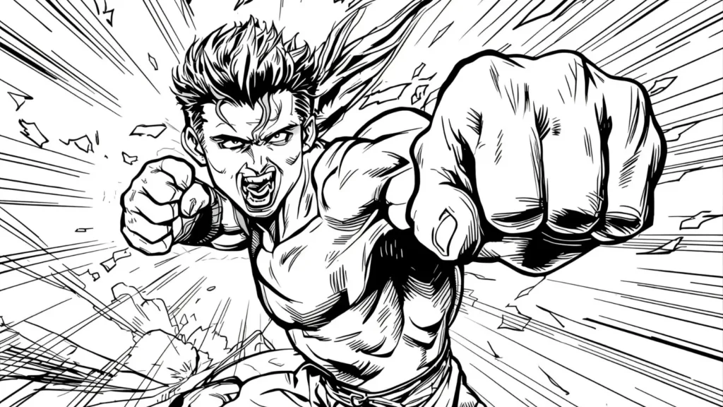 Super Heroes in Combat Coloring Pages