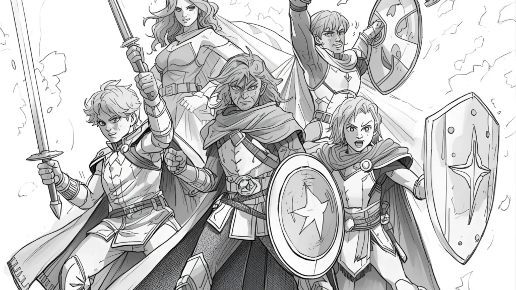 Superhero Battle Pose Pages