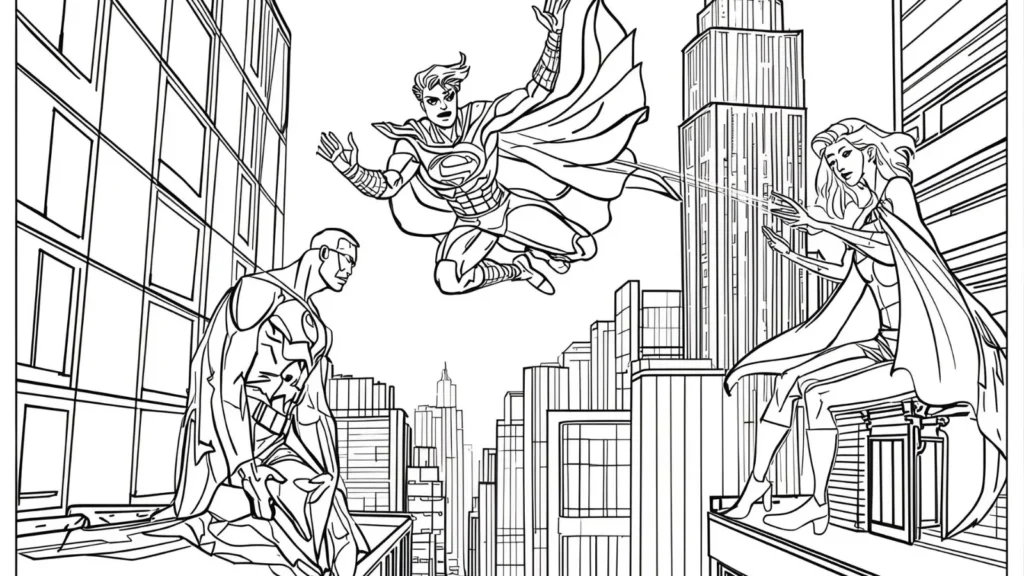 Superhero Cityscape Background Pages