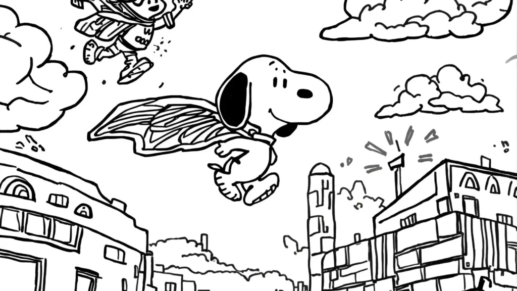 Superhero Snoopy Coloring Pages