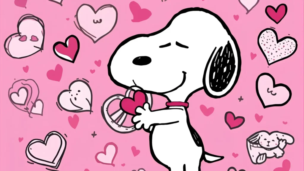 Valentine Snoopy Coloring Pages