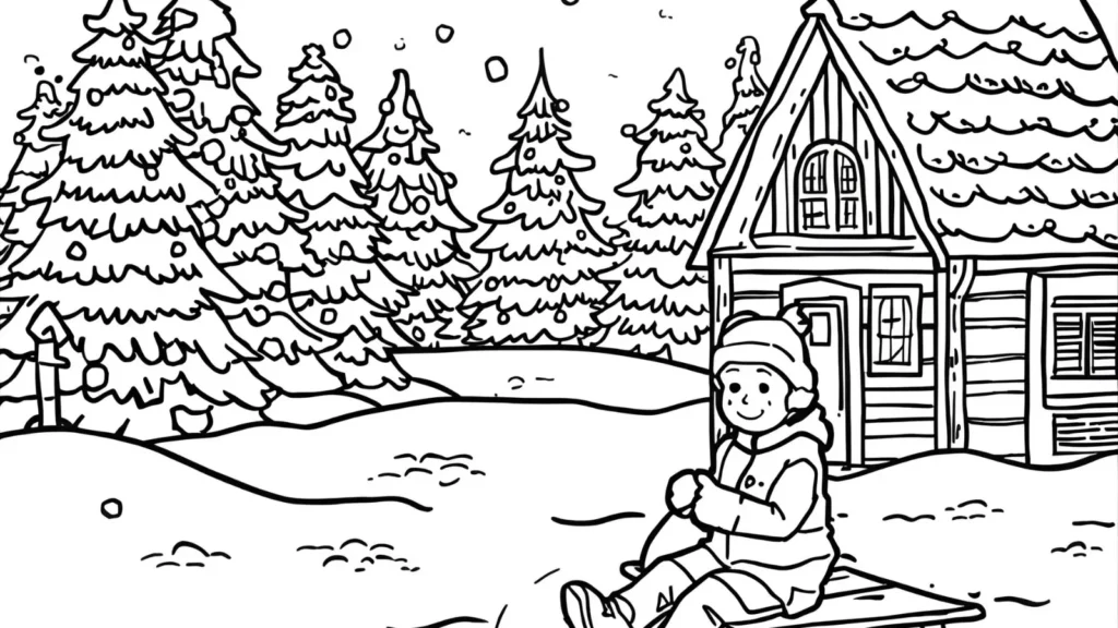 Winter Adventure Coloring Pages