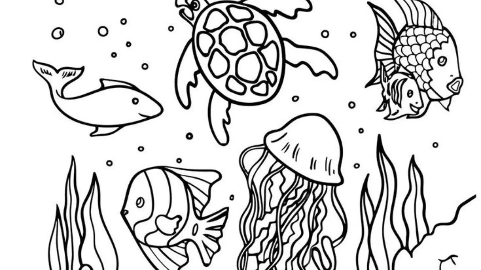 coloring page of ocean animals