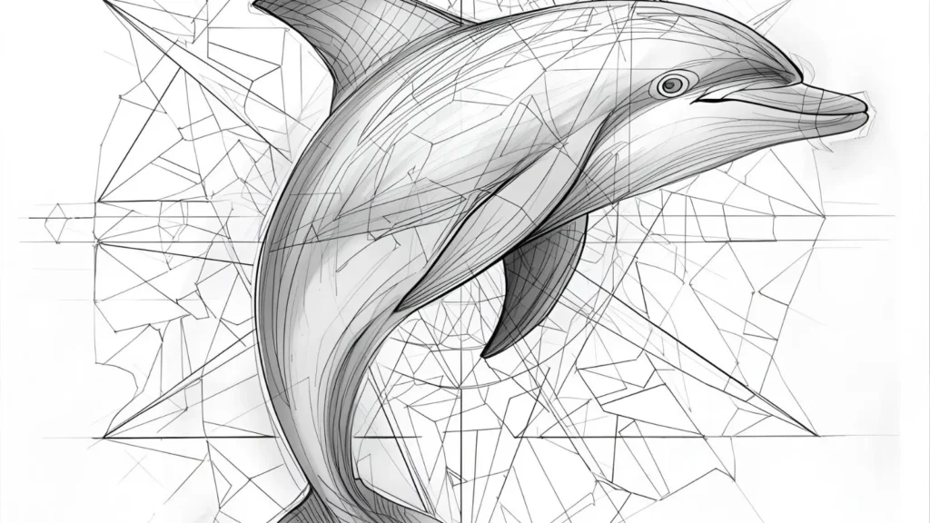 Abstract Dolphin Coloring Pages
