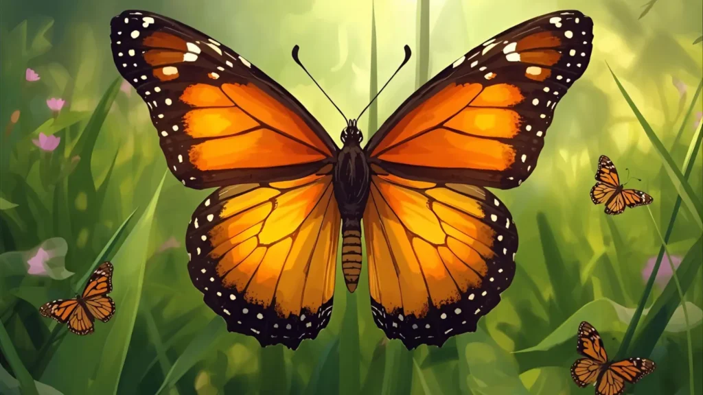 Butterfly & Flowers Coloring Pages