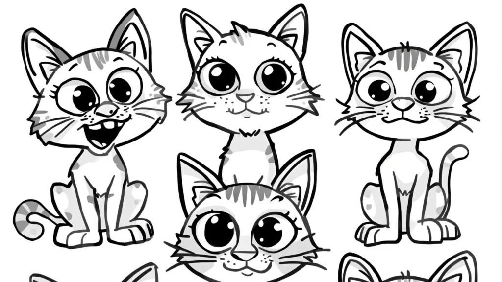 Cartoon Cat Coloring Pages