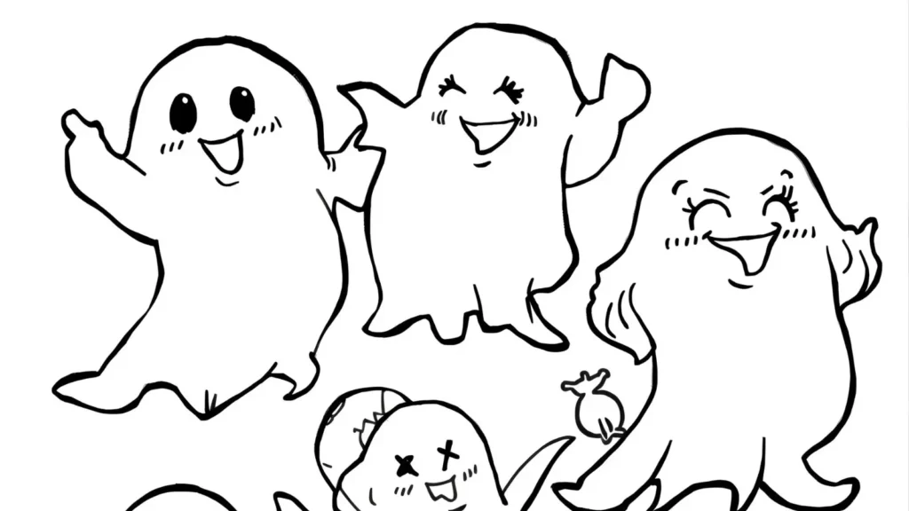 Cute Ghost Coloring Pages