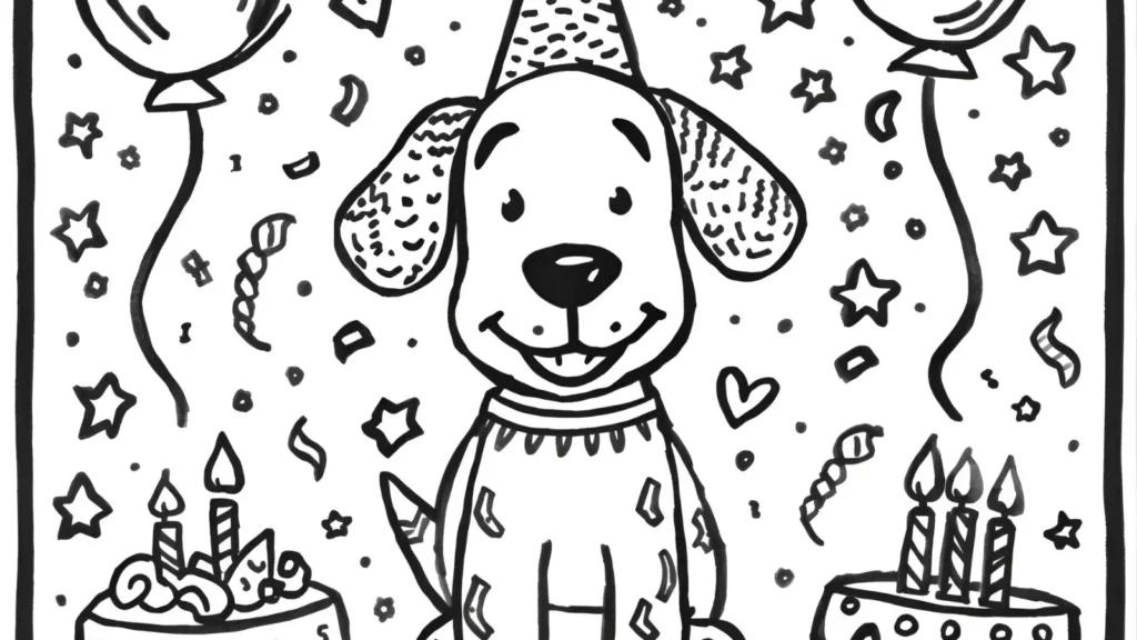 Dogman Birthday Coloring Pages