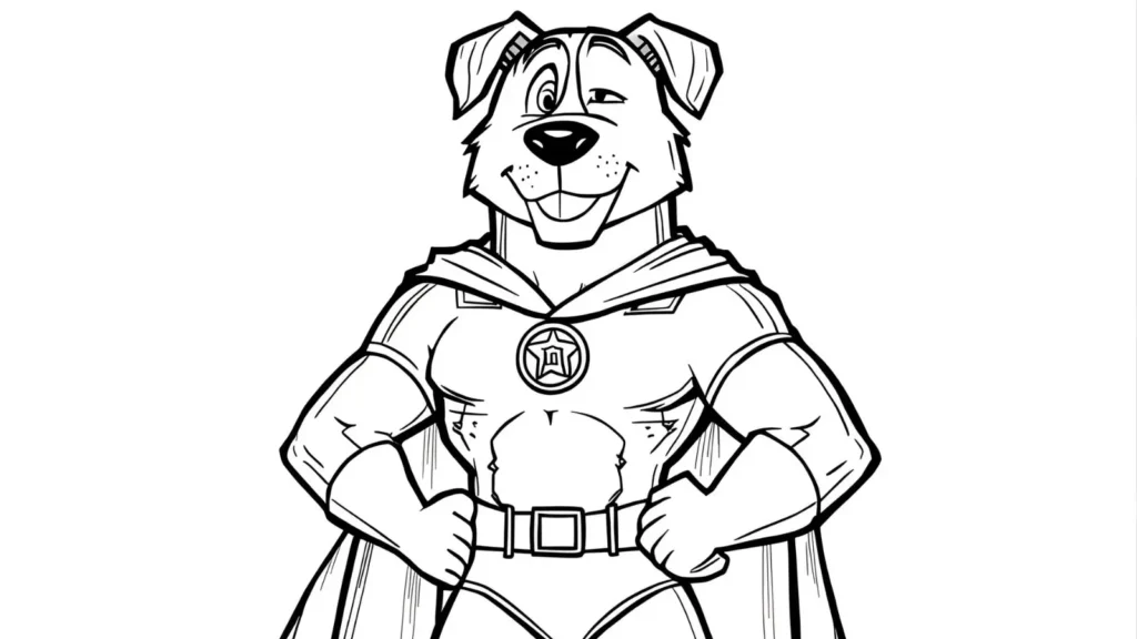 Dogman Hero Pose Coloring Pages