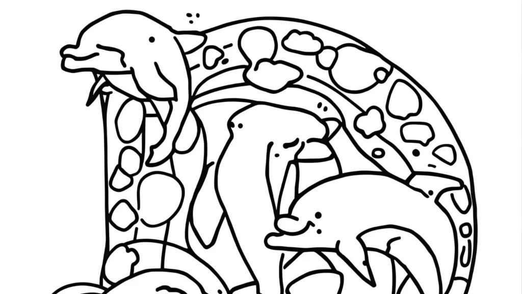 Dolphin Alphabet Coloring Pages
