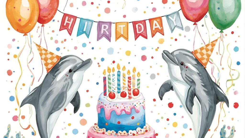 Dolphin Birthday Coloring Pages