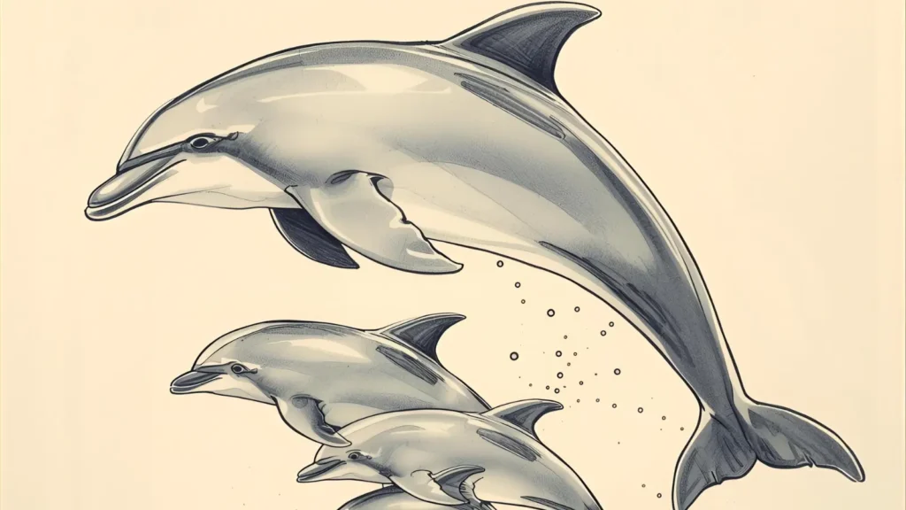 Dolphin Family Coloring Pages