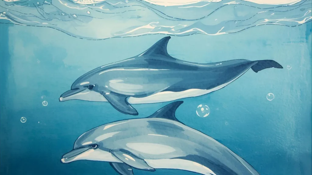 Dolphin Swimming Underwater