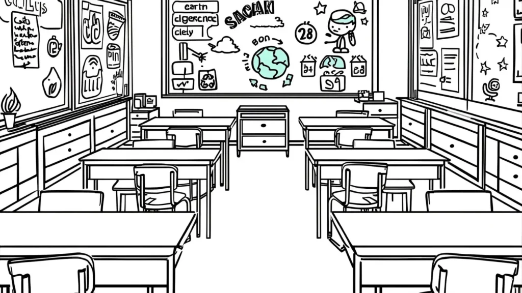 Earth Day at School Coloring Pages