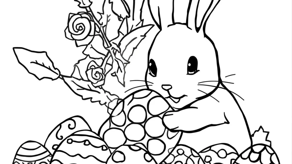 Easter Bunny With Eggs Pages
