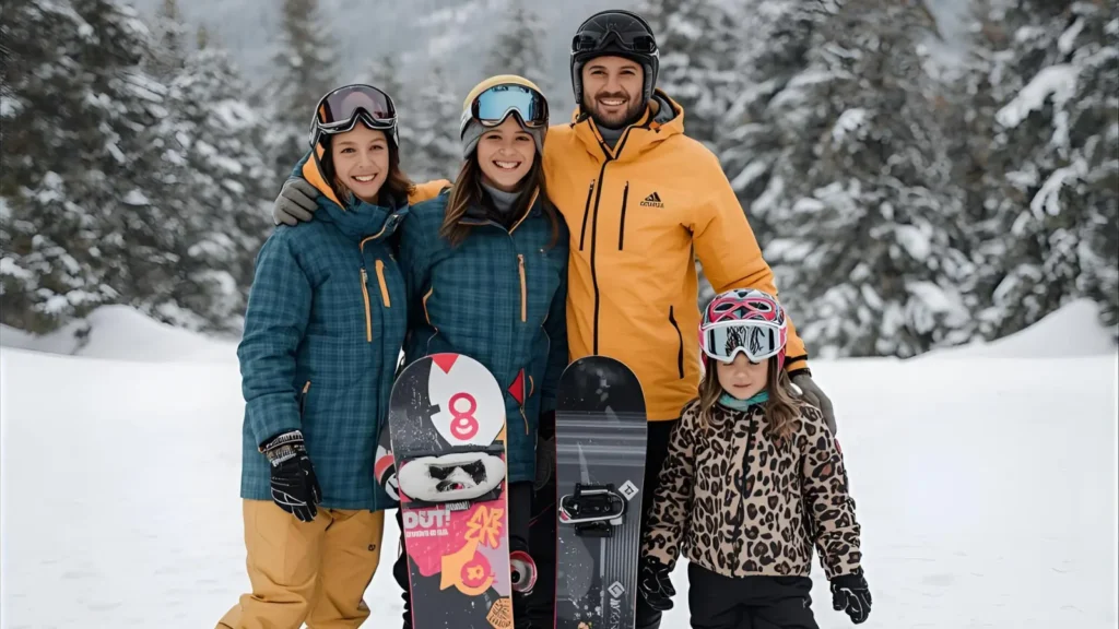 Family Snowboarding Captions