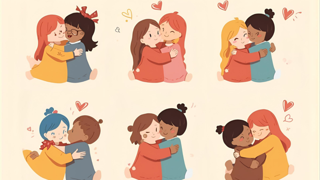 Friendship Moments Coloring Pages