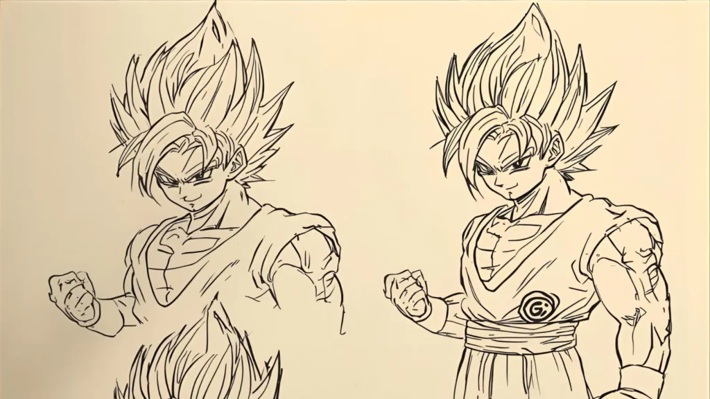 Goku Fighting Stance Coloring Pages