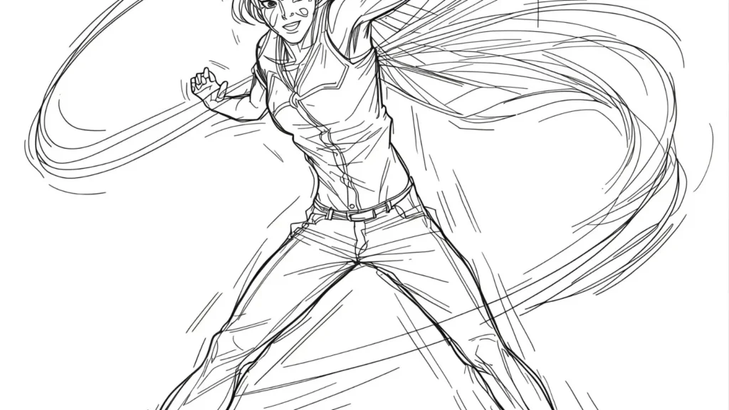 Goku Running Pose Coloring Pages