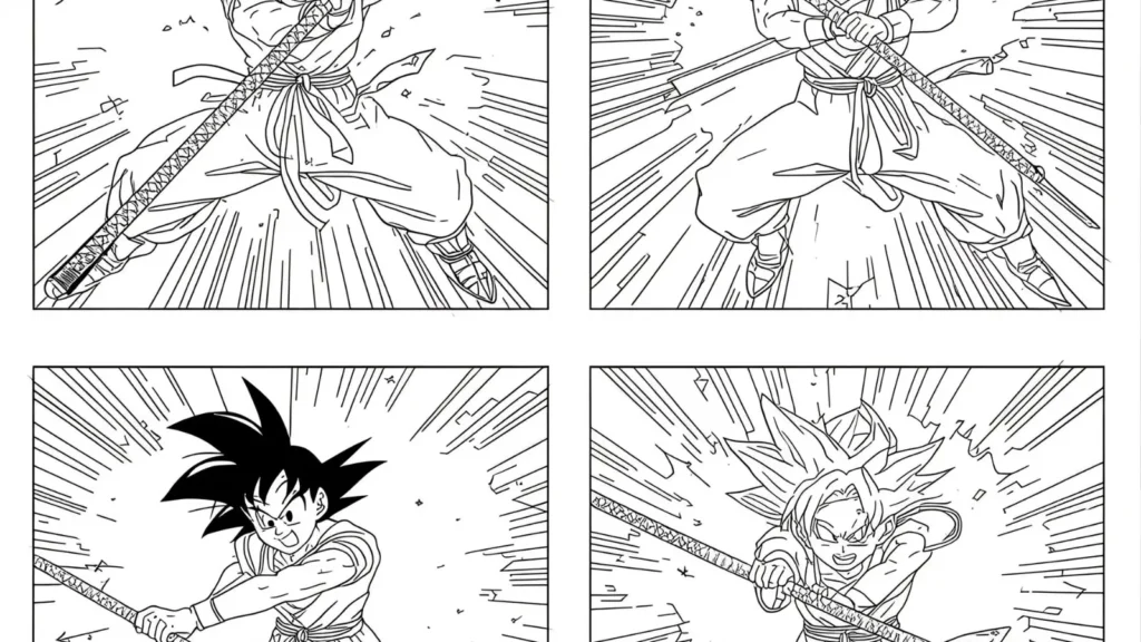 Goku Sword (Power Pole) Coloring Pages