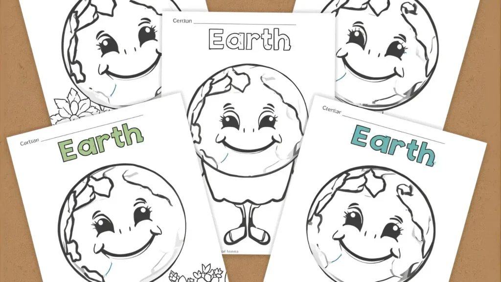 Happy Earth Coloring Pages