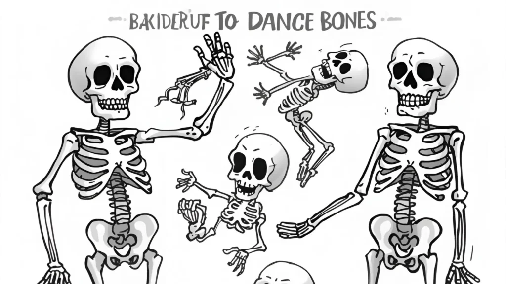 Happy Skeleton Coloring Pages