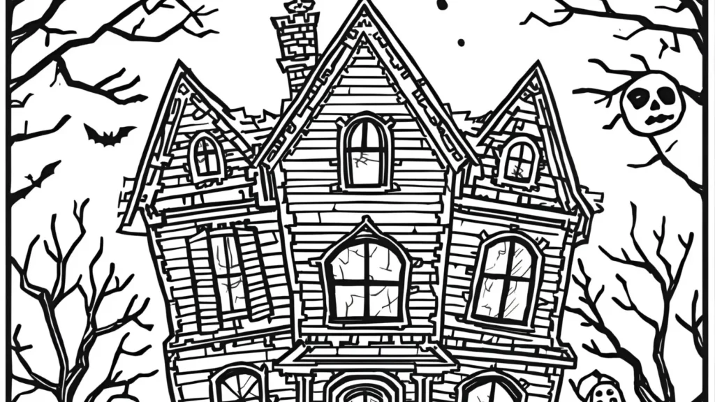 Haunted House Coloring Pages