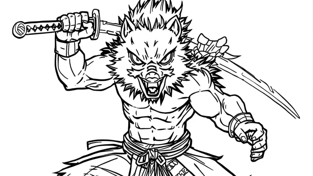 Inosuke Hashibira Coloring Pages