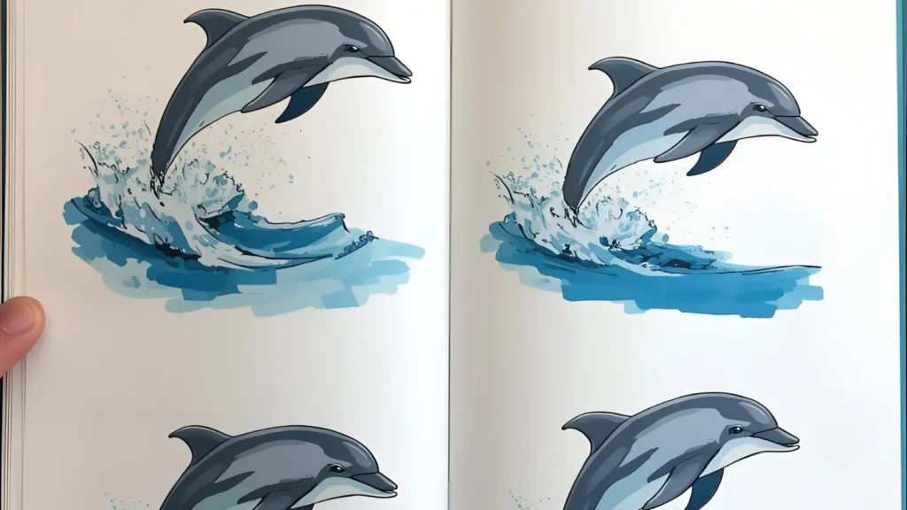 Jumping Dolphin Coloring Pages