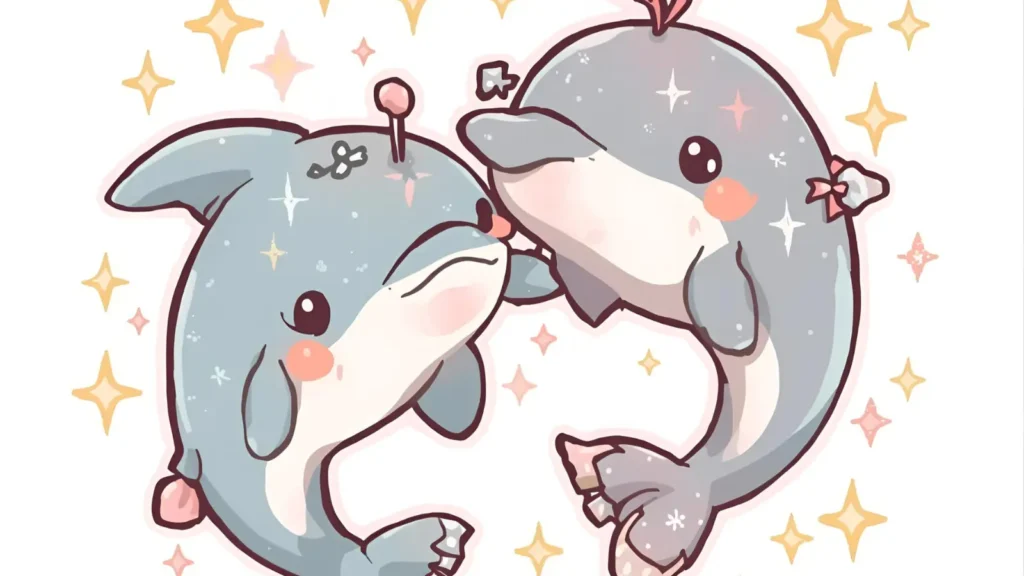 Kawaii Dolphin Coloring Pages