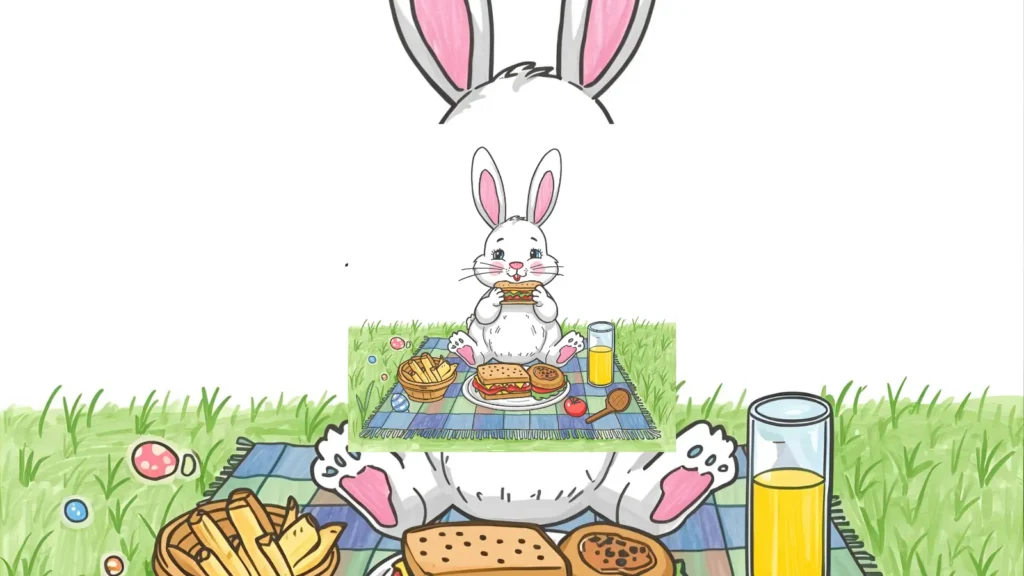 Outdoor Picnic Easter Bunny Pages