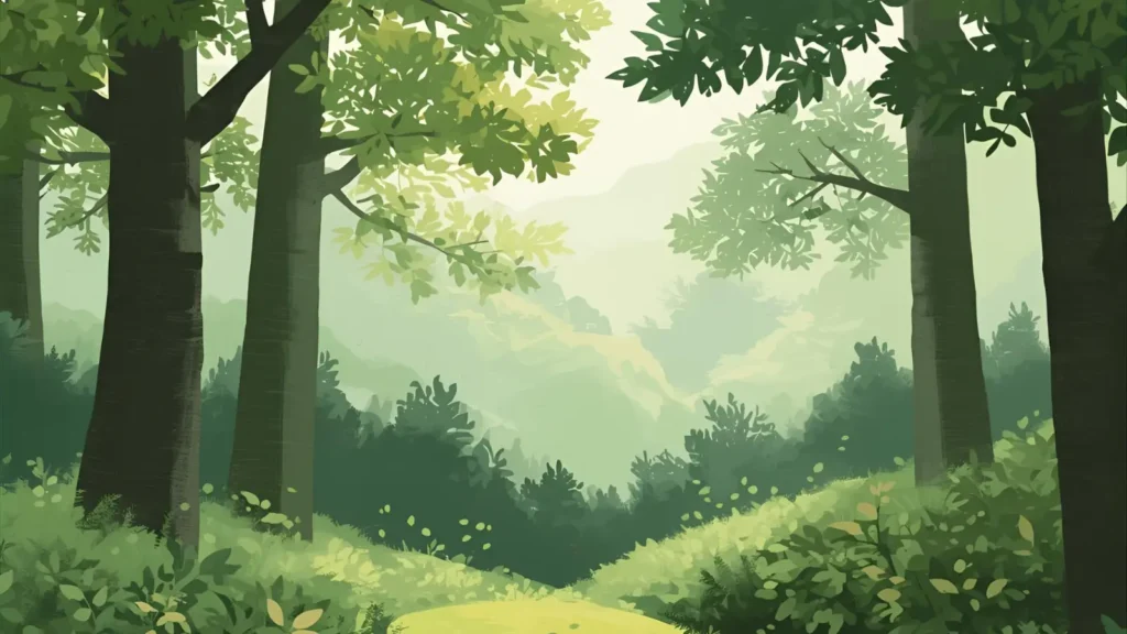 Quiet Forest Background Pages